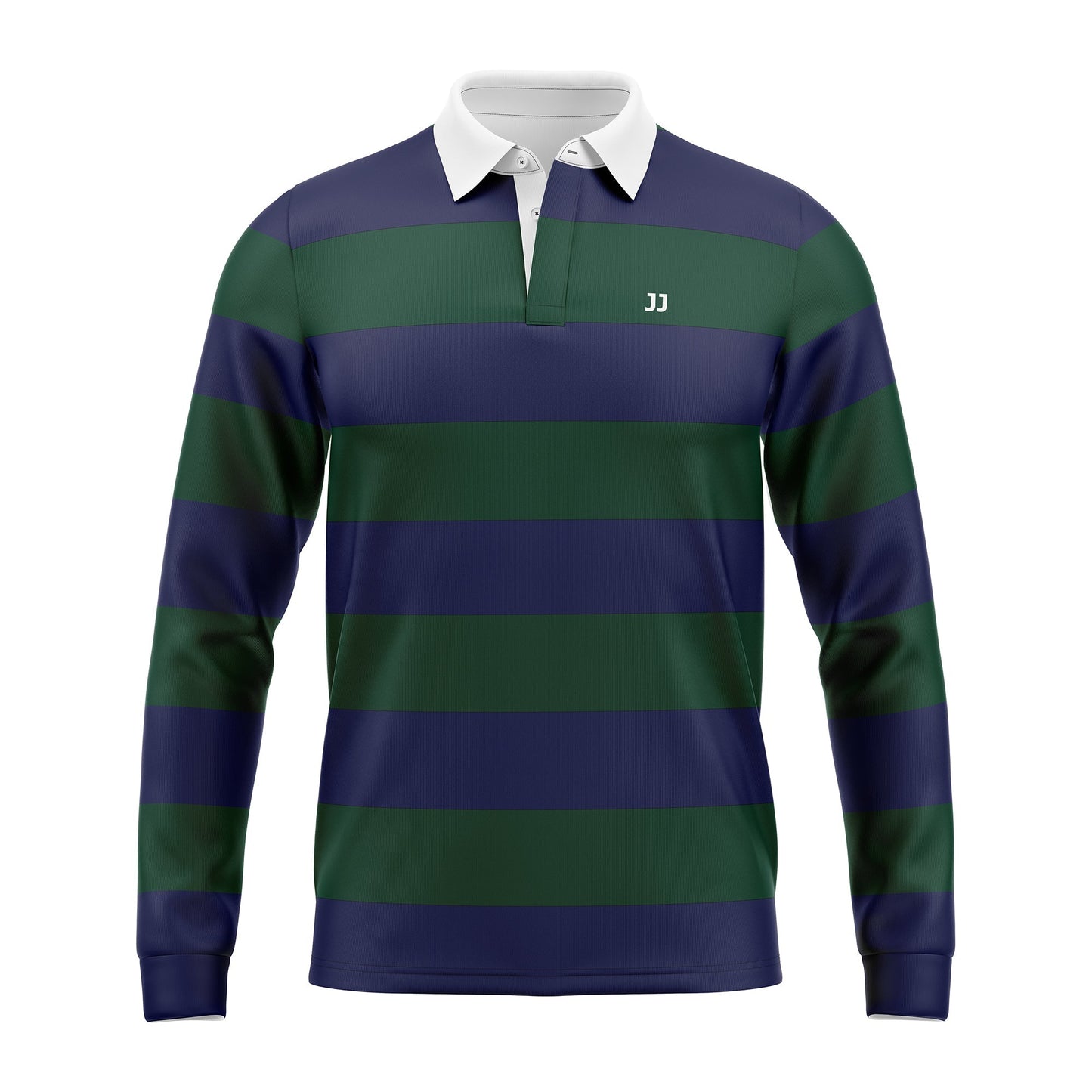 Multi Stripe Navy and Bottle Green Rugby Jersey